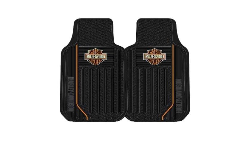 PLASTICOLOR 001653R01 Harley Elite Series B&S Orange Floor Mats, Floor Mats