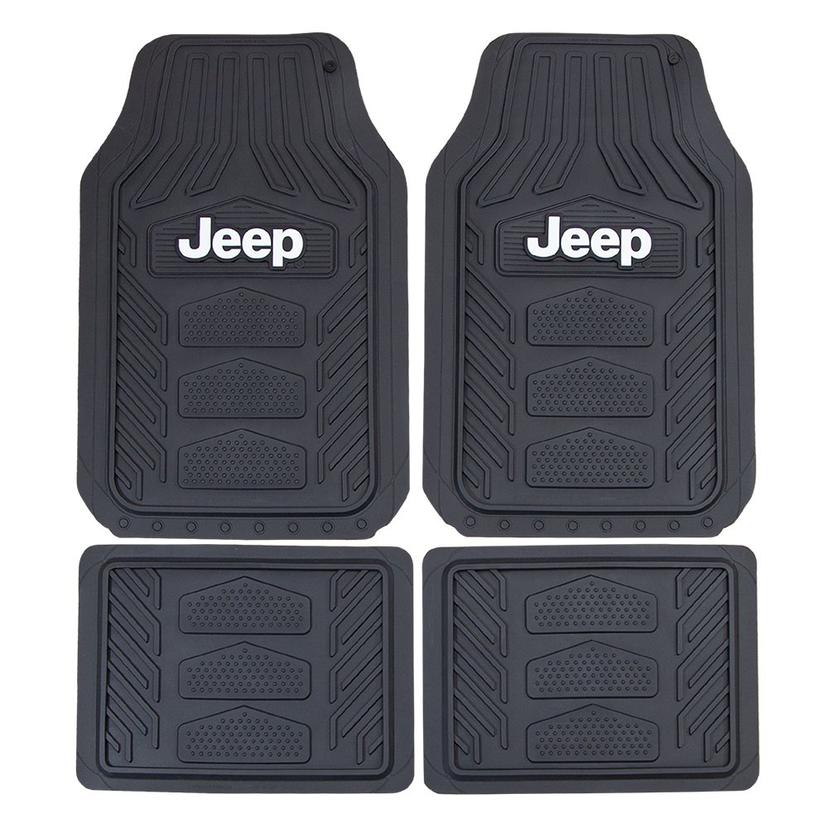 PLASTICOLOR 001668R01 Jeep Weatherpro 4 Piece Floor Mats Set, Floor Mats, One Size, Black