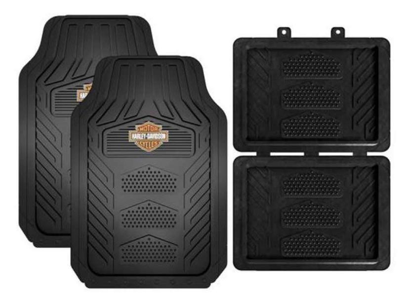 PLASTICOLOR 001671R01 Harley Weatherpro 4 Piece Floor Mats Set, Floor Mats