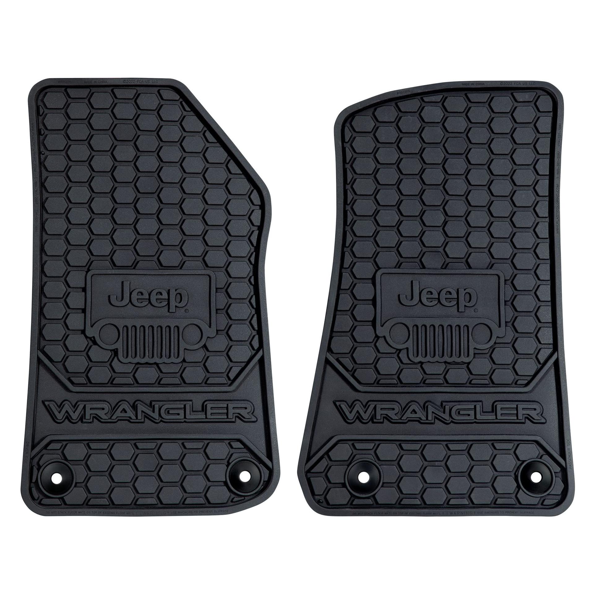 PLASTICOLOR 001805R01 Jeep Custom Factory Fit Front Vehicle Floor Mats Model Years 2019-2023 Black - High quality product image showing PLASTICOLOR 001805R01 Jeep Custom Factory Fit Front Vehicle Floor Mats Model Years 2019-2023 Black details and features