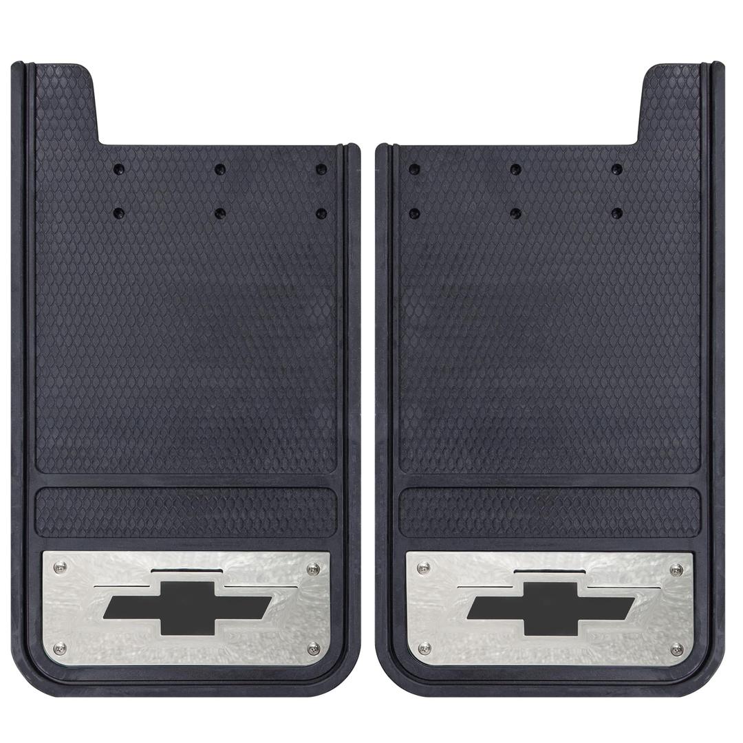 PLASTICOLOR 001840R03 Chevrolet Chrome Plated Heavy Duty Rear 12 X 22 Mud Guard Set - The Twister Group Tools product