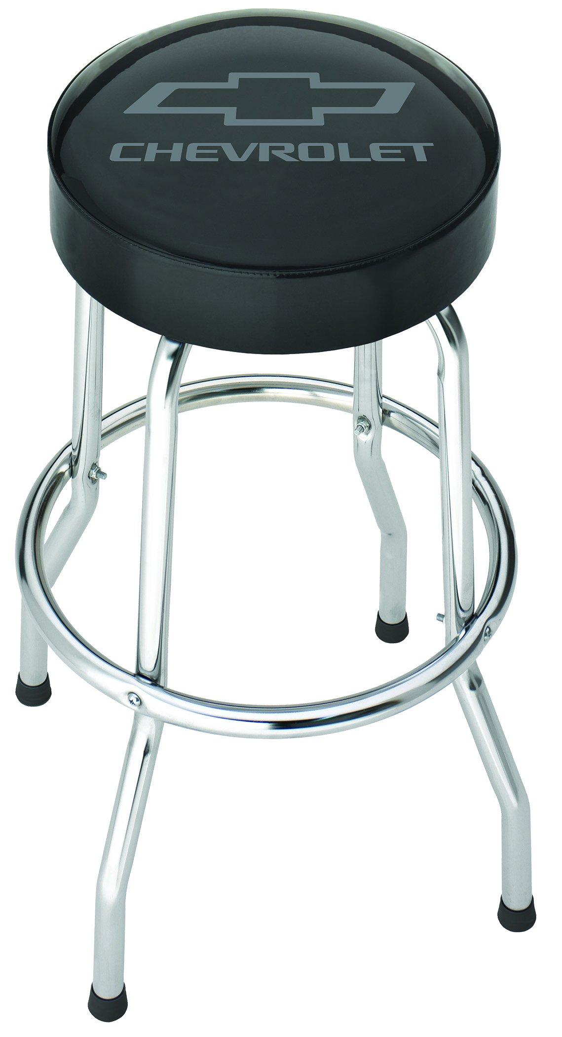 PLASTICOLOR 004790R01 Black/Grey Garage Stool (Chevrolet) - High quality product image showing PLASTICOLOR 004790R01 Black/Grey Garage Stool (Chevrolet) details and features