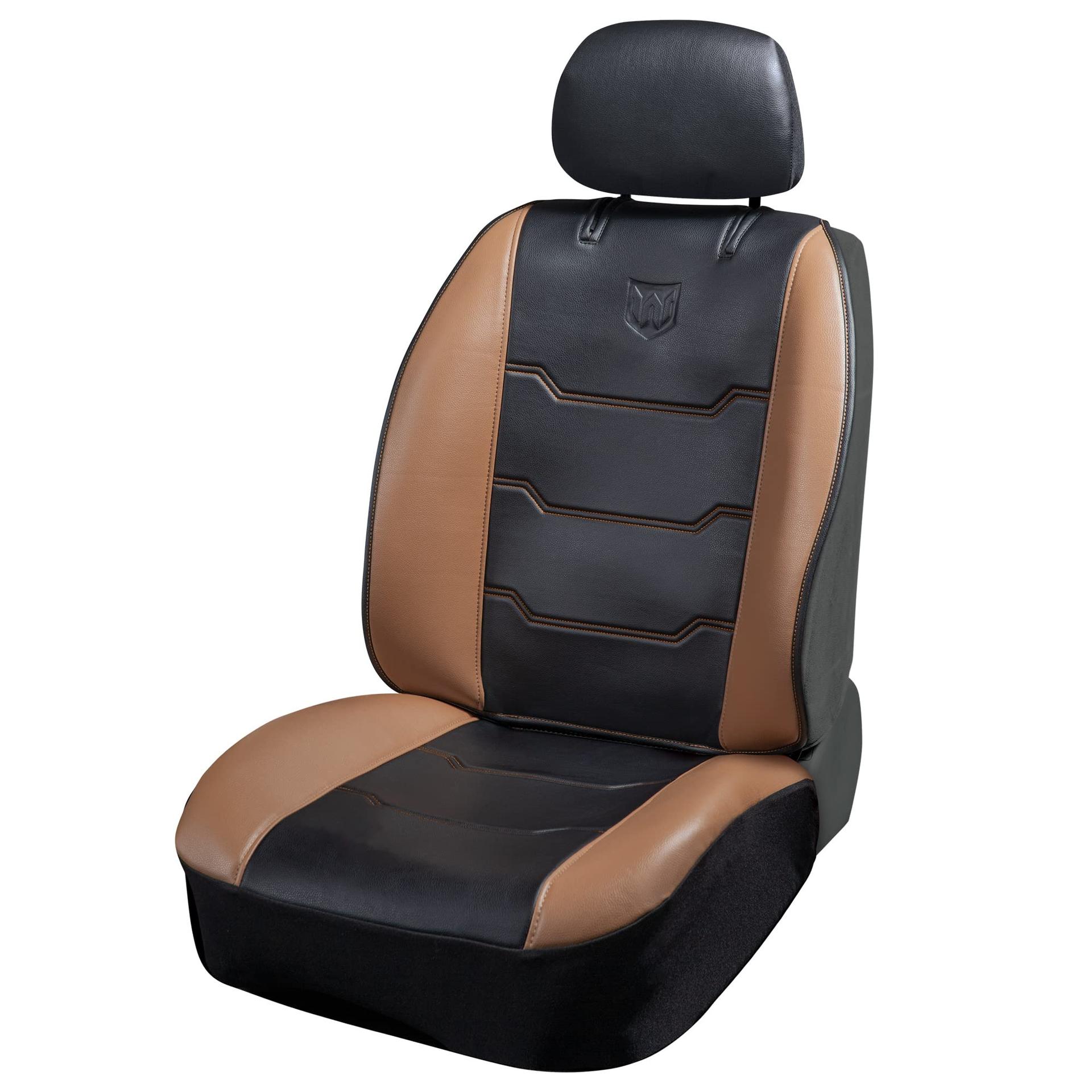 PLASTICOLOR 008688R01 WeatherPro Truck Sized 3pc Black/Brown Sideless Seat Cover - High quality product image showing PLASTICOLOR 008688R01 WeatherPro Truck Sized 3pc Black/Brown Sideless Seat Cover details and features
