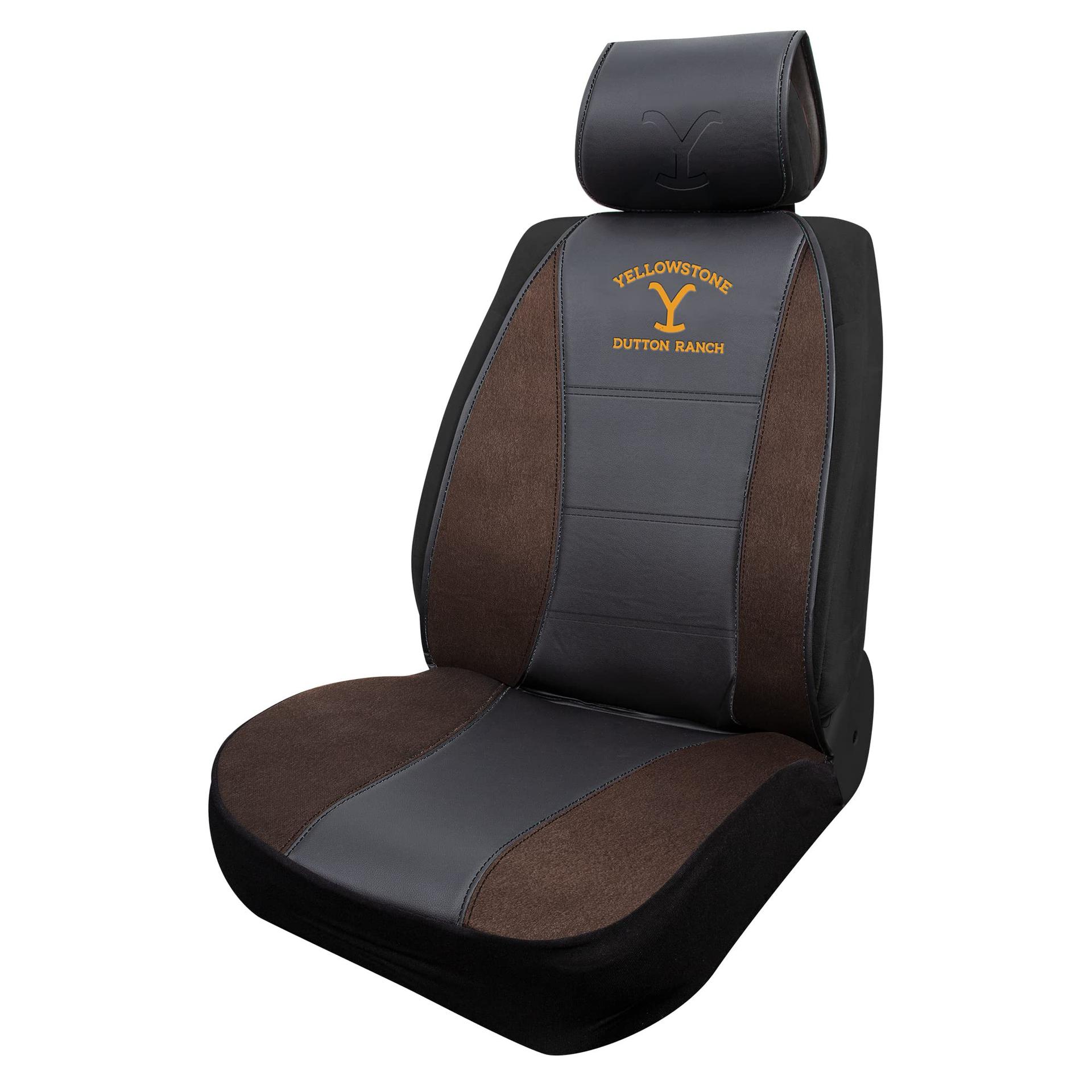PLASTICOLOR 008726R01 Yellowstone Logo Truck Sized Premium 3pc Sideless Seat Cover - High quality product image showing PLASTICOLOR 008726R01 Yellowstone Logo Truck Sized Premium 3pc Sideless Seat Cover details and features