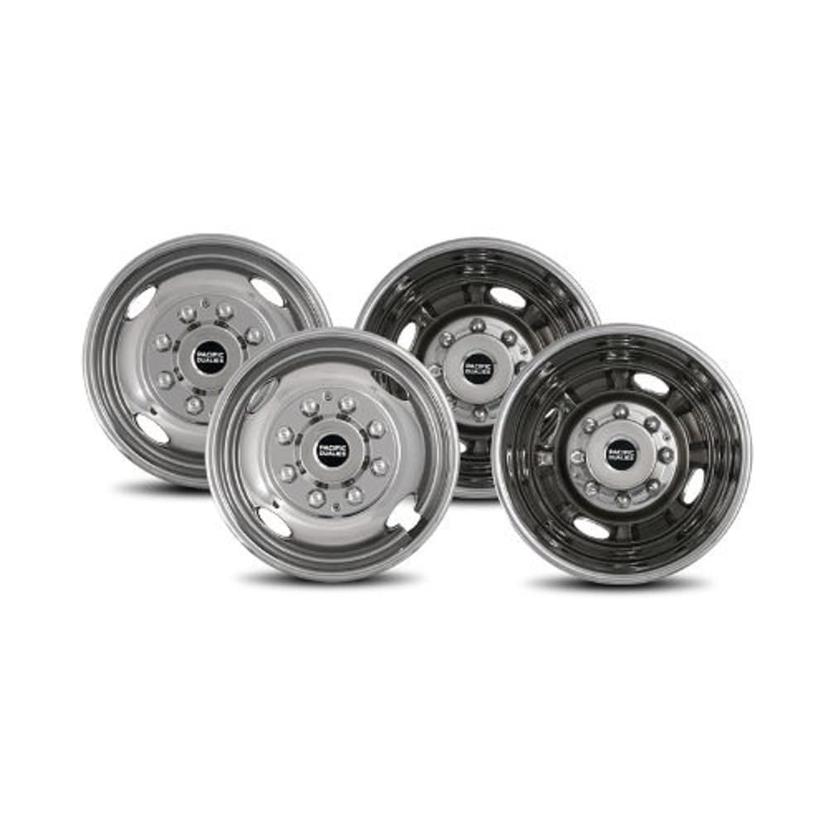 PACIFIC DUALIES 29-1608 Polished 16 Inch 8 Lug Stainless Steel Wheel Simulator Kit for 2001-2007 Chevy GMC 3500 Truck 2003-2021 G3500/G30 Van