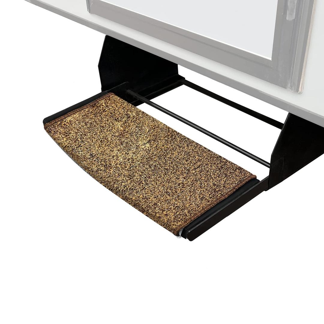 PREST-O-FIT 2-0201 Wraparound Radius RV Step Rug Brown 22 In. Wide - The Twister Group Tools product