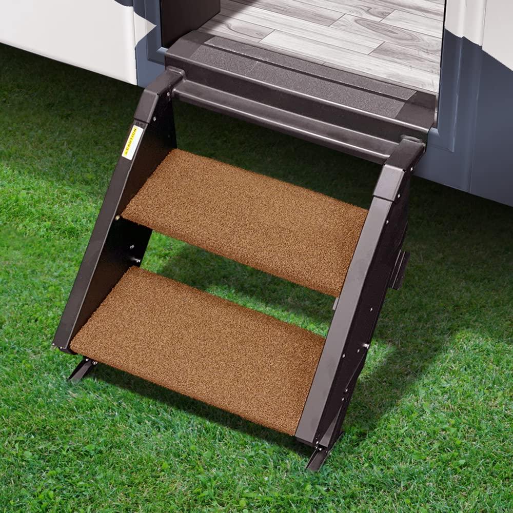PREST-O-FIT 2-0231 Trailhead Universal RV Step Rug - 17.5 INCH Wide, Buckskin Brown, 2-Piece Set - High quality product image showing PREST-O-FIT 2-0231 Trailhead Universal RV Step Rug - 17.5 INCH Wide, Buckskin Brown, 2-Piece Set details and features