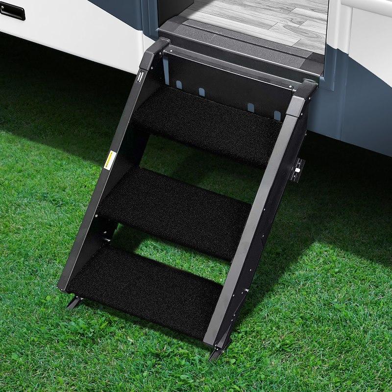 PREST-O-FIT 2-0242 Entry Step Rug; Trailhead; Fits MORryde StepAbove 3 Step; 17-1/2 Inch Width; Obsidian Black; 3 Piece - High quality product image showing PREST-O-FIT 2-0242 Entry Step Rug; Trailhead; Fits MORryde StepAbove 3 Step; 17-1/2 Inch Width; Obsidian Black; 3 Piece details and features