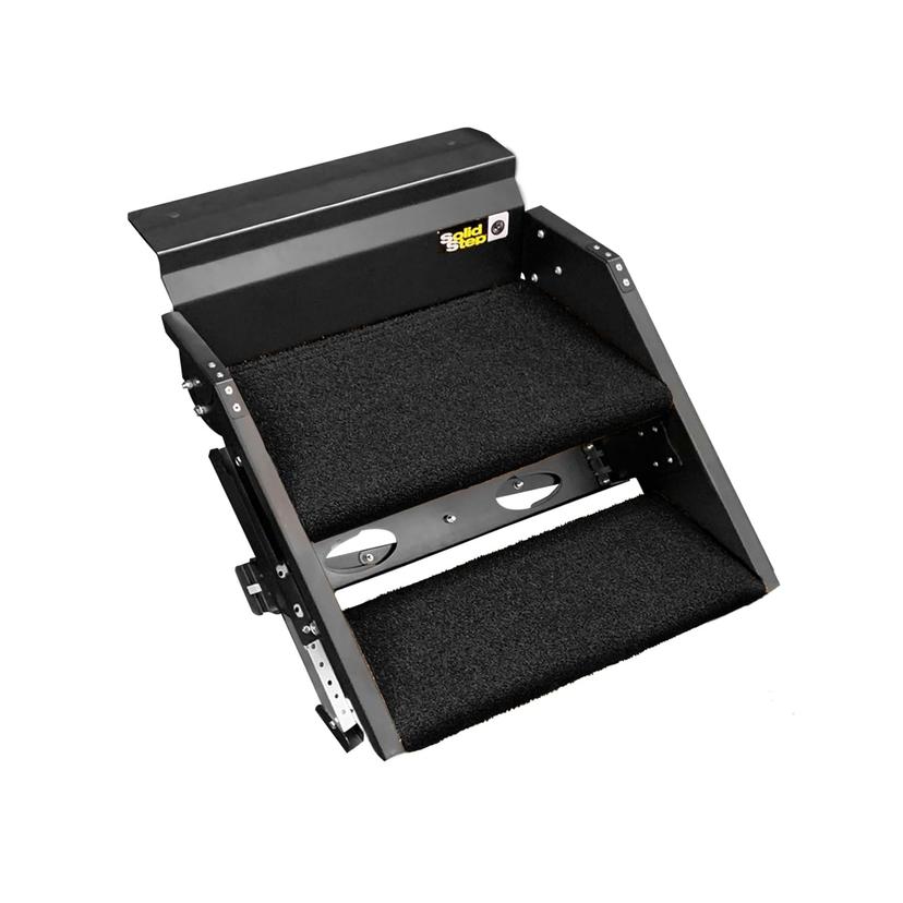 PREST-O-FIT 2-0272 Trailhead Step Rug 24.125 in. W (2 Pc Set) Fits Lippert Solid Step 2 Step - Obsidian Black