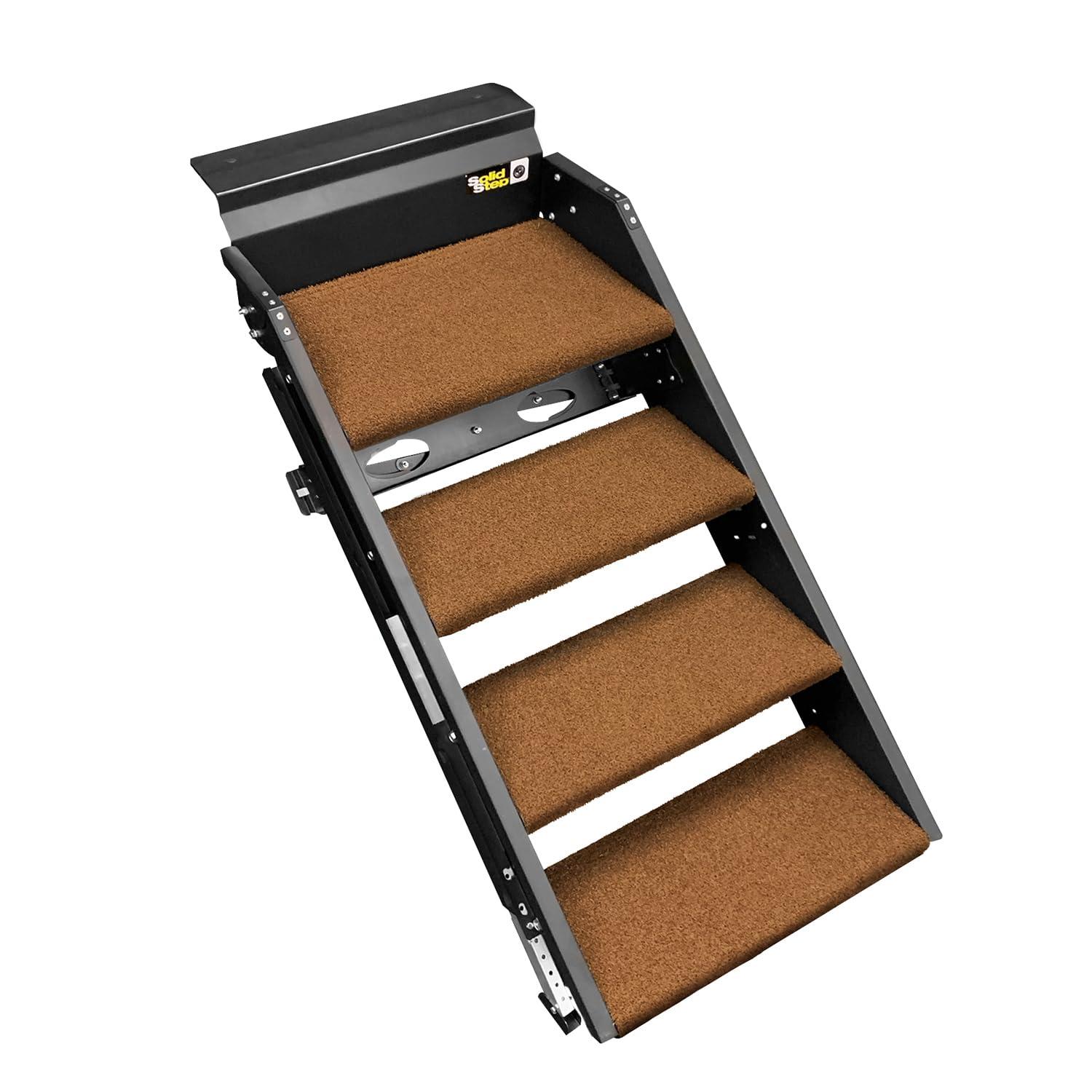 PREST-O-FIT 2-0285 Trailhead Step Rug 24.125 in. W (4 Pc Set) Fits Lippert Solid Step 4 Step - Buckskin Brown - High quality product image showing PREST-O-FIT 2-0285 Trailhead Step Rug 24.125 in. W (4 Pc Set) Fits Lippert Solid Step 4 Step - Buckskin Brown details and features