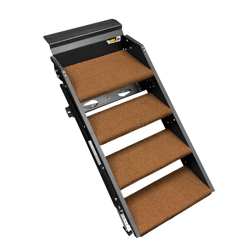 PREST-O-FIT 2-0285 Trailhead Step Rug 24.125 in. W (4 Pc Set) Fits Lippert Solid Step 4 Step - Buckskin Brown