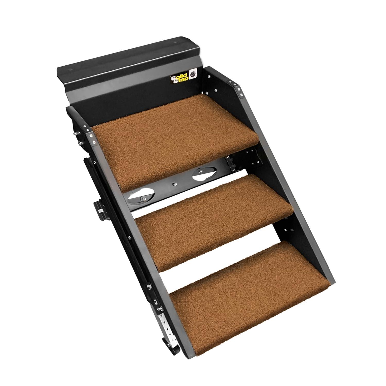 PREST-O-FIT 2-0289 Trailhead Step Rug 20.125 in. W (3 Pc Set) Fits Lippert Solid Step 3 Step - Buckskin Brown - High quality product image showing PREST-O-FIT 2-0289 Trailhead Step Rug 20.125 in. W (3 Pc Set) Fits Lippert Solid Step 3 Step - Buckskin Brown details and features