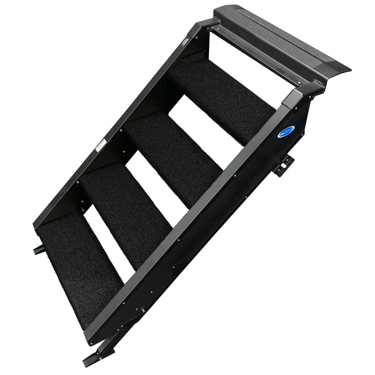 PREST-O-FIT 2-0536 Trailhead Step Rug 23.5 In. W (4 Pc Set) Fits MORryde StepAbove 4 Step - Obsidian Black - High quality product image showing PREST-O-FIT 2-0536 Trailhead Step Rug 23.5 In. W (4 Pc Set) Fits MORryde StepAbove 4 Step - Obsidian Black details and features