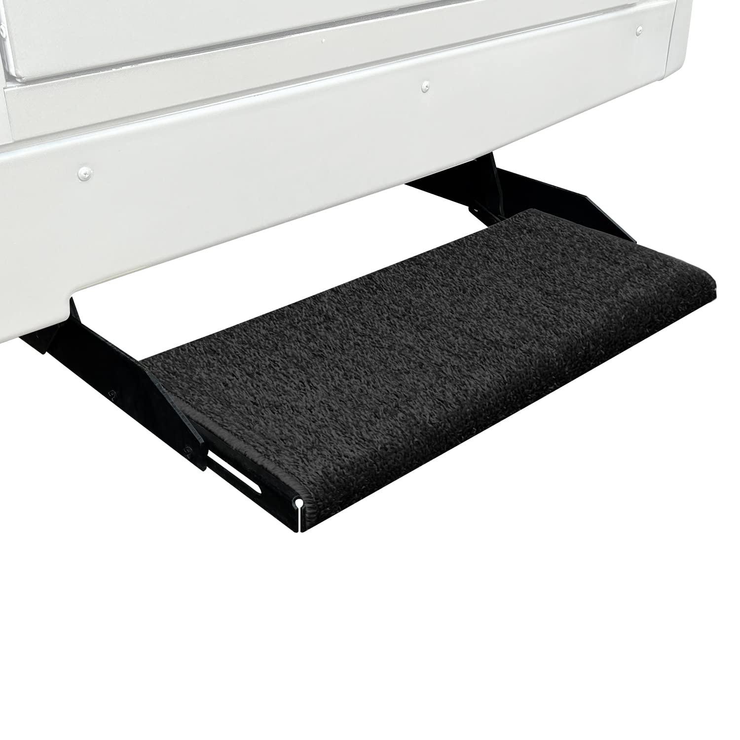 PREST-O-FIT 2-1072 Wraparound + Plus RV Step Rug Black 20 In. Wide - High quality product image showing PREST-O-FIT 2-1072 Wraparound + Plus RV Step Rug Black 20 In. Wide details and features