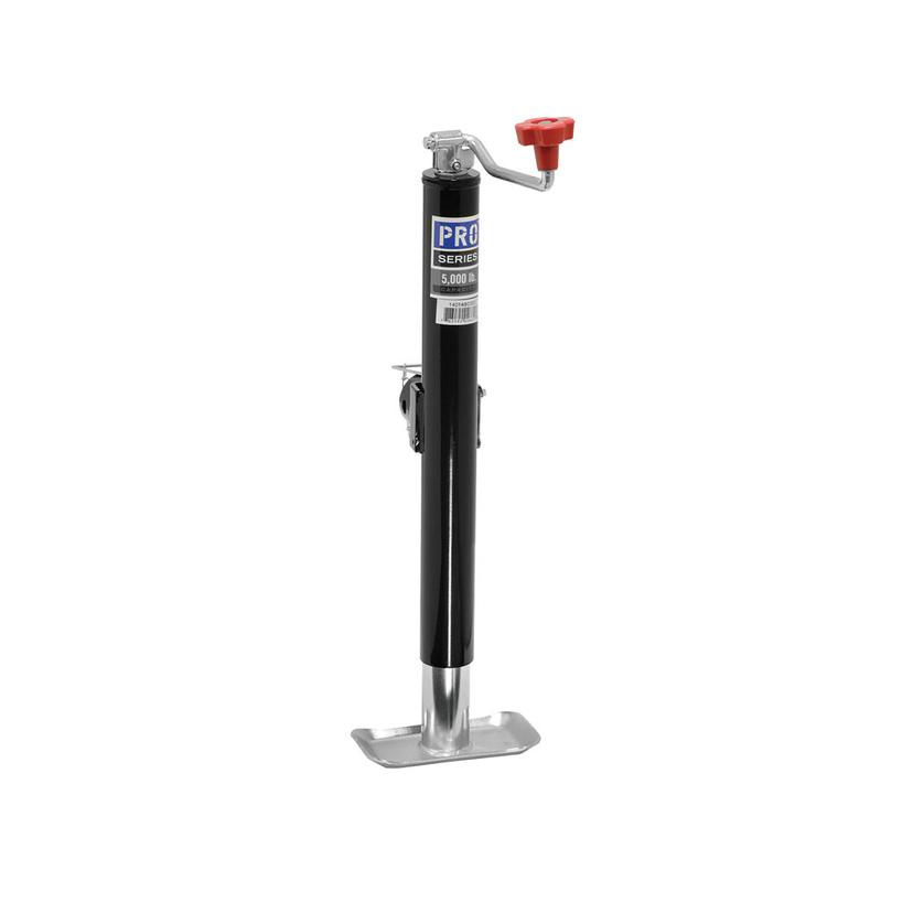 DRAW-TITE 1401480303 PRO SERIES WELD-ON JACK, Manual Trailer Jack - Tubular Swivel; 5000 Pound Capacity; 14.7 To 29.7 Inch High; Painted; Black; Steel; Weld-On With Footplate/ Mating Mount/ Pull Pin