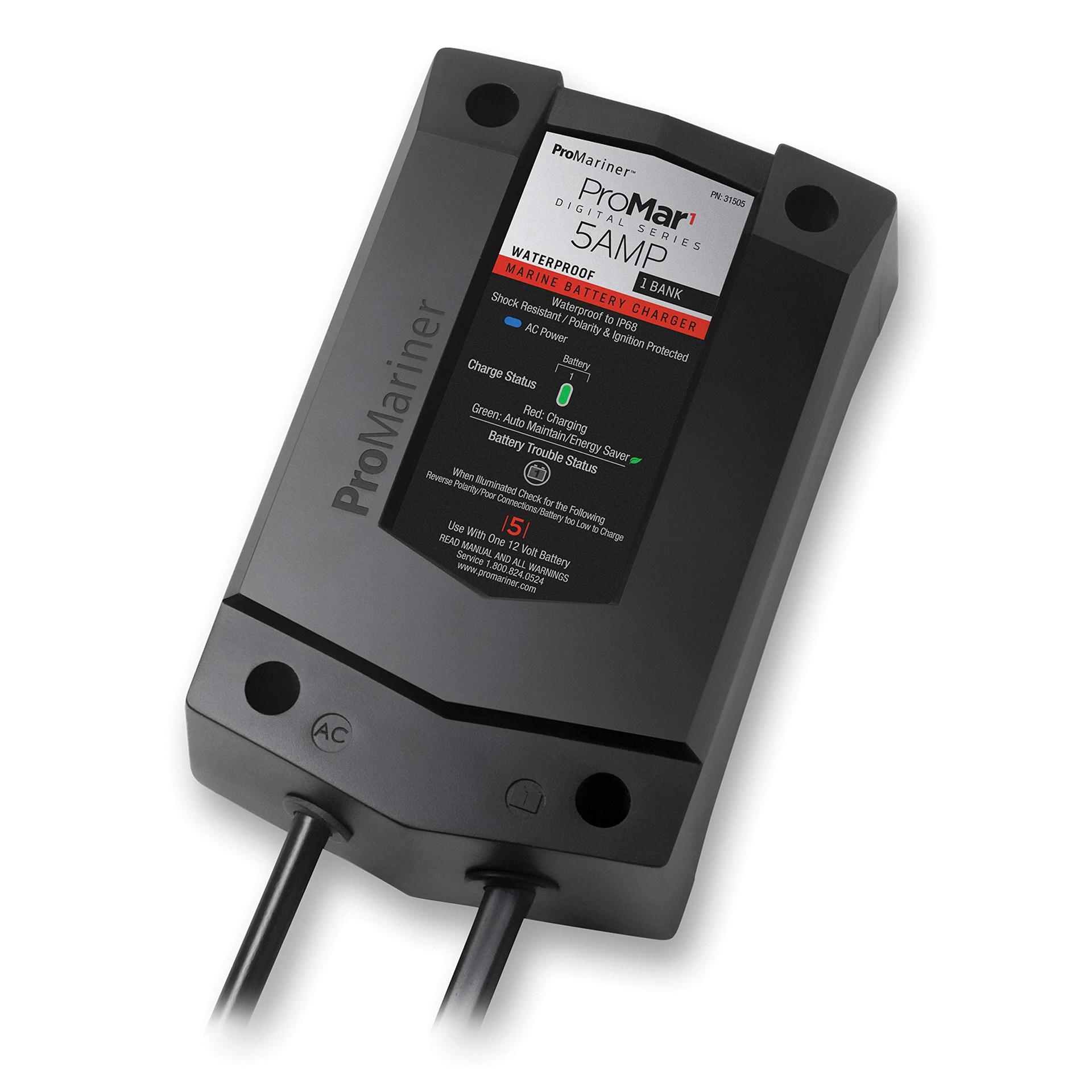 PROMARINER 31505 ProMar1 DS Generation 3 Digital Battery Charger - 5 Amp,Black - High quality product image showing PROMARINER 31505 ProMar1 DS Generation 3 Digital Battery Charger - 5 Amp,Black details and features