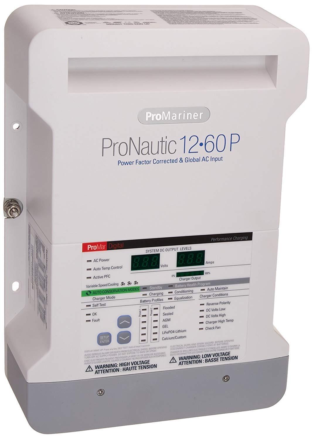 PROMARINER 63160 ProNauticP Series 1260P - 12 Volt, 60 Amp Battery Charger, Black - High quality product image showing PROMARINER 63160 ProNauticP Series 1260P - 12 Volt, 60 Amp Battery Charger, Black details and features