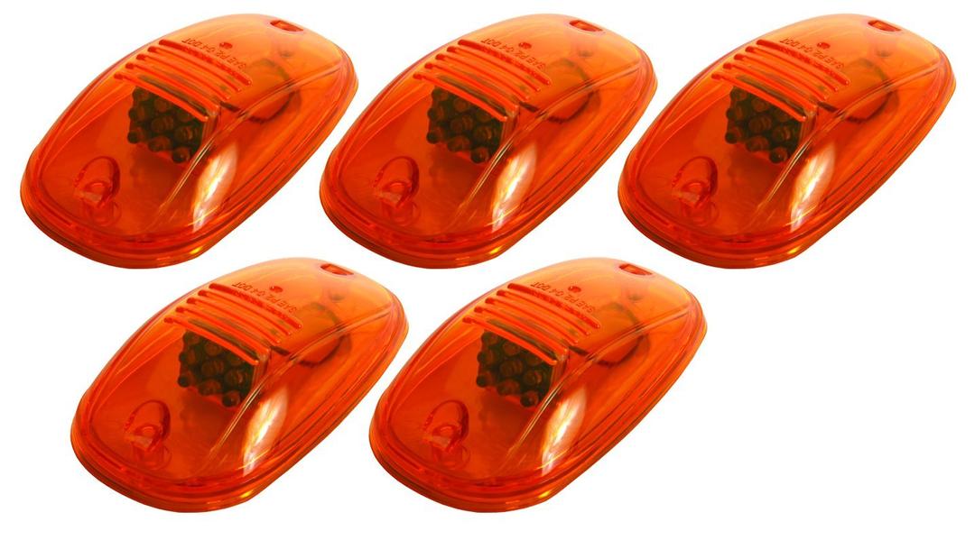 PACER PERFORMANCE 20-247 Hi-Five Amber Dodge Style Cab Roof LED Light Kit (Pack of 5) - The Twister Group Tools product