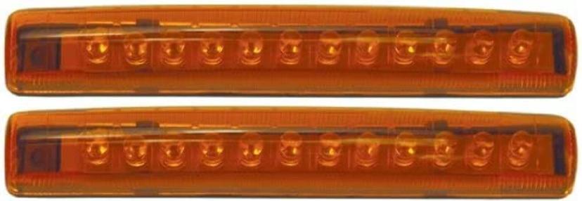 PACER PERFORMANCE 20-705 Amber Mini 12-Diode Single Row LED Brake Light with Amber Lens - Pair