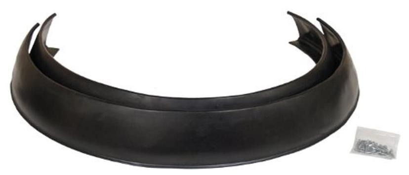 PACER PERFORMANCE 52-175 Flexy Flares Black 4-1/4 INCH x 58 INCH Xtra Wide No Lip Side Mount Rubber Fender Extension Kit - 2 Piece