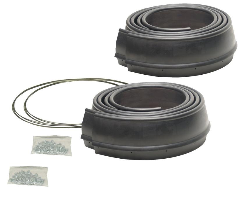 PACER PERFORMANCE 52-189 Flexy Flares Black 2-1/2 INCH x 58 INCH Heavy Duty Reinforced Rubber Fender Extension Kit - 4 Piece