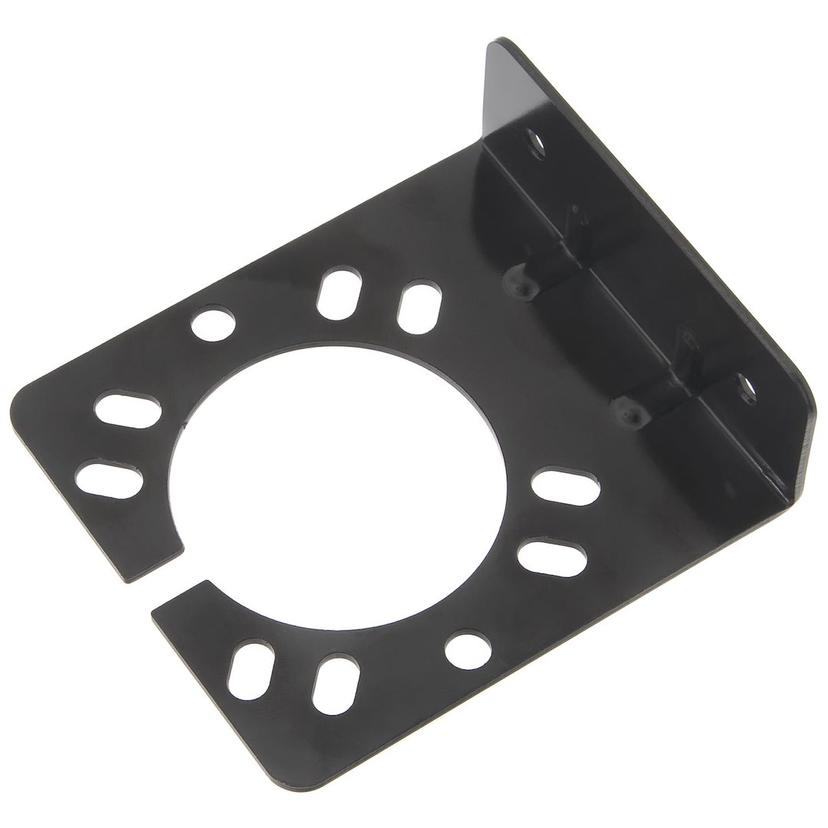 POLLAK 10-111UV MOUNTING BRACKET W/ WIRING SLOTS, Universal Mount; HD Slotted; 90 Degree Bent; Powder Coated; Black; Single