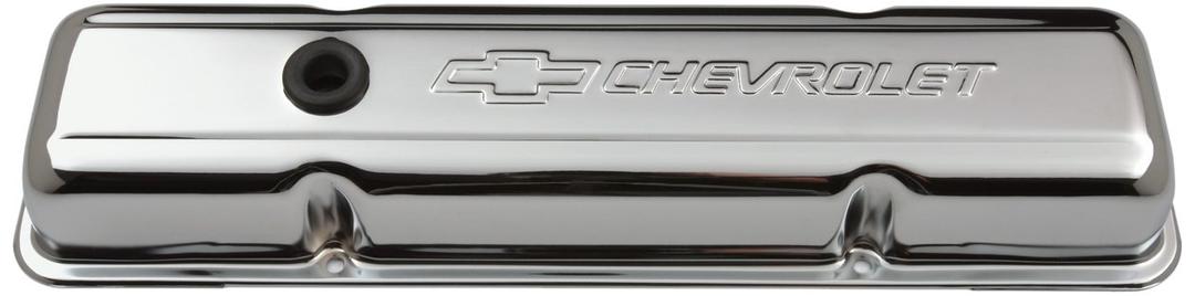 PROFORM 141-102 SBC Chrome Bowtie Valve Cover - Short with Baffle - The Twister Group Tools product