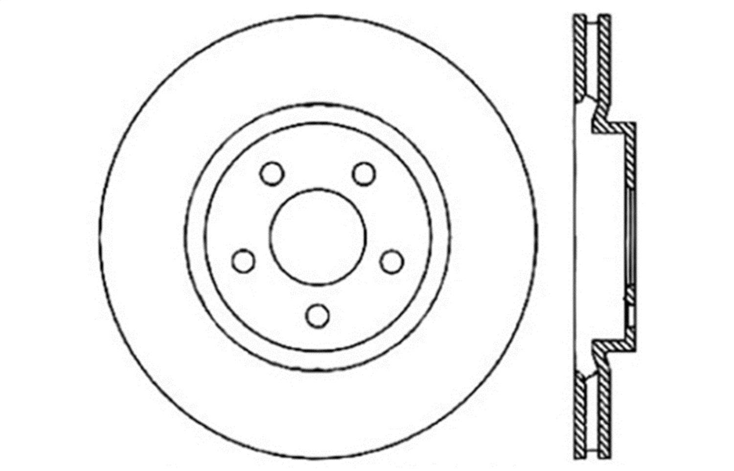 STOP TECH 128.63061R Sport Cross Drilled Brake Rotor; Front Right - High quality product image showing STOP TECH 128.63061R Sport Cross Drilled Brake Rotor; Front Right details and features