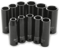 PERFORM TOOL M590DB 11pc 1/2-Inch Drive SAE Deep Wall Impact Socket