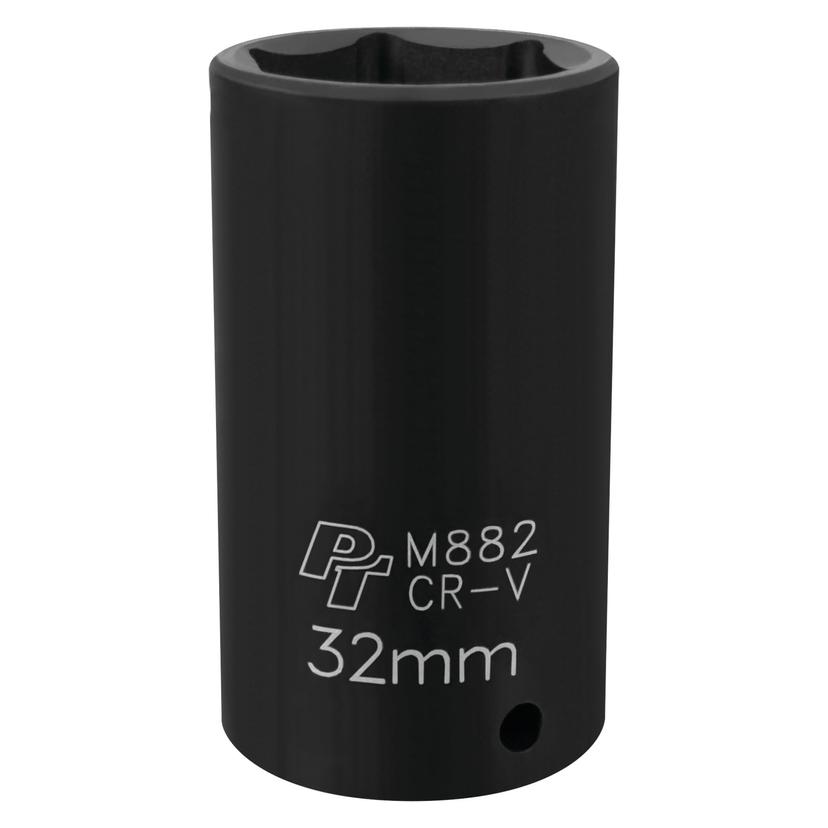 PERFORM TOOL M882 1/2-Inch Drive 6pt Impact Socket, 32mm