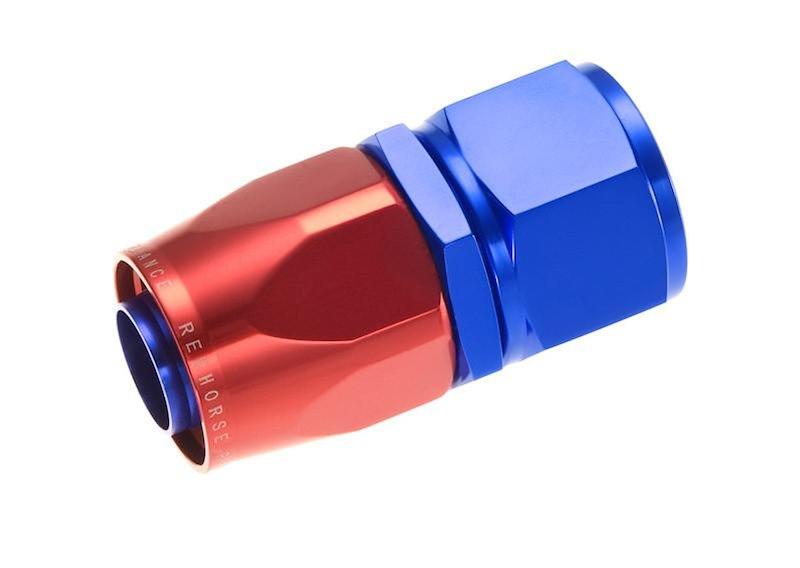REDHORSE 1000-12-1 Hose End Fitting; 1000 Series; -12 AN Hose; -12 AN Outlet; Straight; Anodized; Red/ Blue; Aluminum; Single - High quality product image showing REDHORSE 1000-12-1 Hose End Fitting; 1000 Series; -12 AN Hose; -12 AN Outlet; Straight; Anodized; Red/ Blue; Aluminum; Single details and features