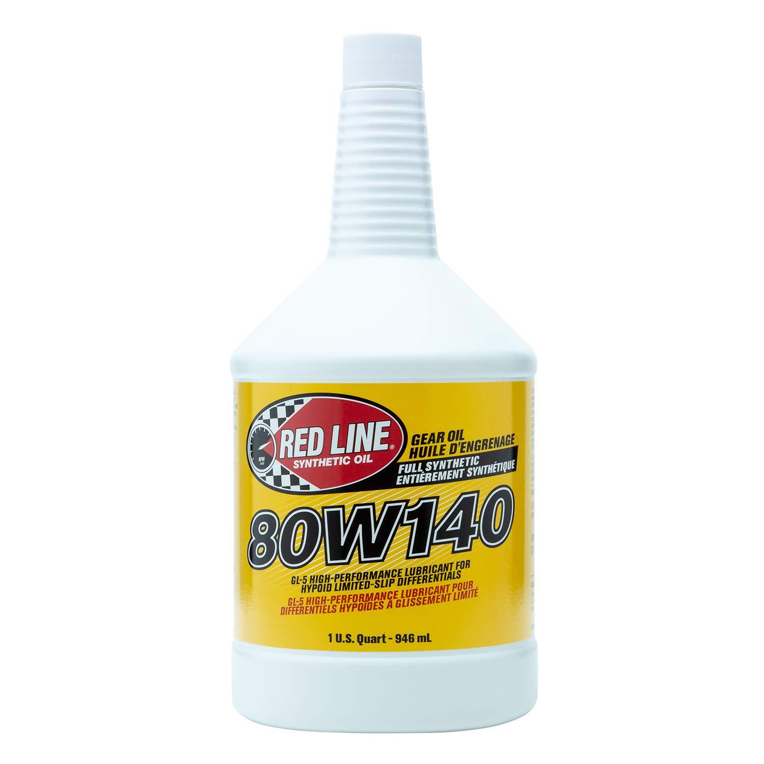 RED LINE 58104 80W140 GL-5 Synthetic Gear Oil for Hypoid Limited Slip Differentials - 1 Quart - High quality product image showing RED LINE 58104 80W140 GL-5 Synthetic Gear Oil for Hypoid Limited Slip Differentials - 1 Quart details and features