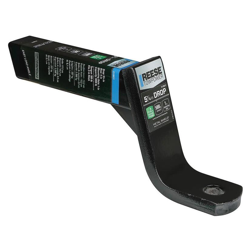 REESE 2118611 Trailer Hitch Ball Mount, 6,000 lbs. Capacity, Fits 2 in. Receiver, 5-1/4 in. Drop, Black