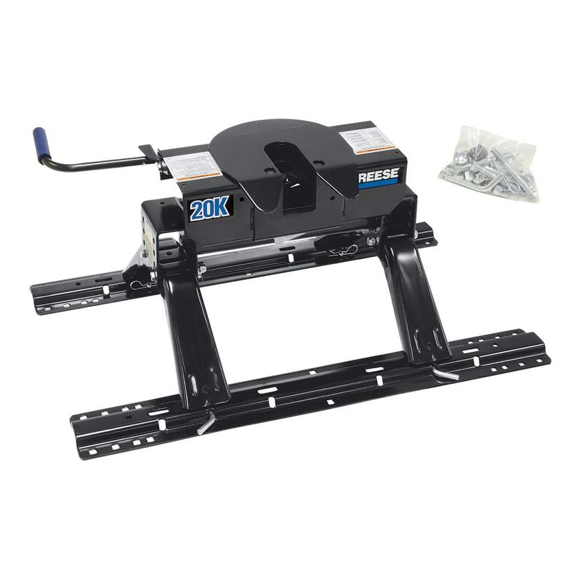 REESE 30132 Fifth Wheel Hitch 20,000 lbs. Capacity, Dual Jaw, Complete System, Includes Rails