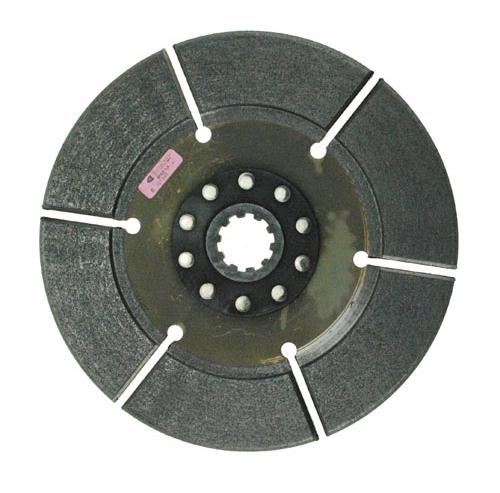 RAM 1371 Clutch Disc; Single Disc; Full Face Design; 10 Inch Disc Diameter; 1-3/8 Inch x 10 Spline Input Shaft; Solid Hub; 5135 Hard Sintered Iron Bonded Friction Material