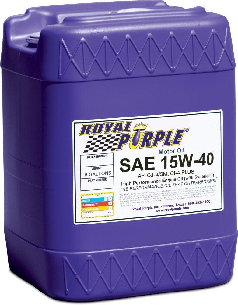 ROYAL PURPLE 05154 API-Licensed SAE 15W-40 High Performance Synthetic Motor Oil - 5 Gallon