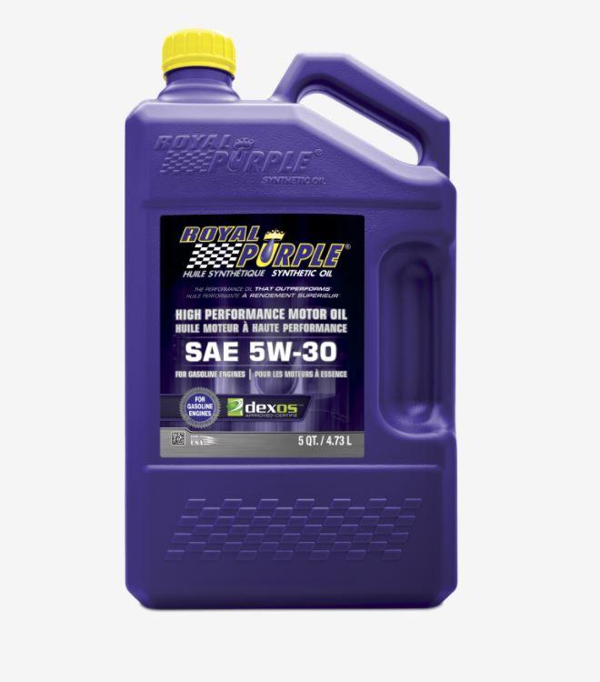 ROYAL PURPLE 20530 Oil Sae 5W-30; Synthetic; 5 Quart Bottle; Single