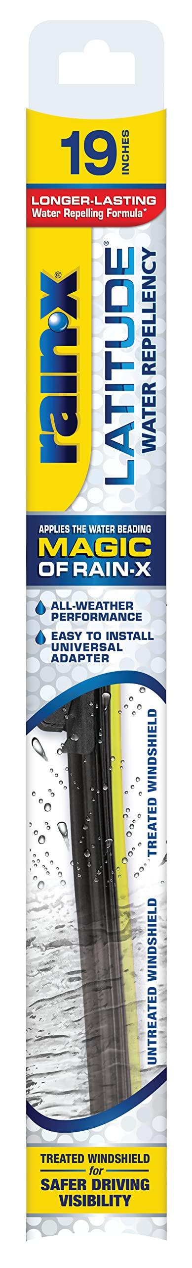 RAIN-X 5079276-2 Latitude 2-In-1 Water Repellent Wiper Blades, 19 Inch Windshield Wipers (Pack Of 1), Automotive Replacement Windshield Wiper Blades With Patented Water Repellency Formula - High quality product image showing RAIN-X 5079276-2 Latitude 2-In-1 Water Repellent Wiper Blades, 19 Inch Windshield Wipers (Pack Of 1), Automotive Replacement Windshield Wiper Blades With Patented Water Repellency Formula details and features