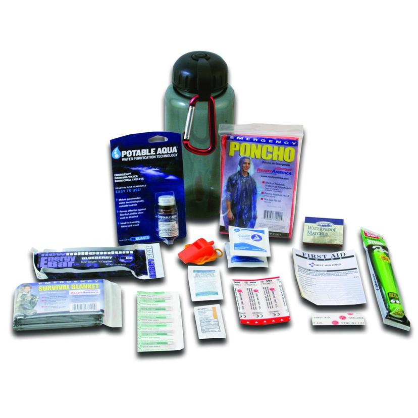 READY AMERICA 70060 Deluxe Water Bottle Survival Kit