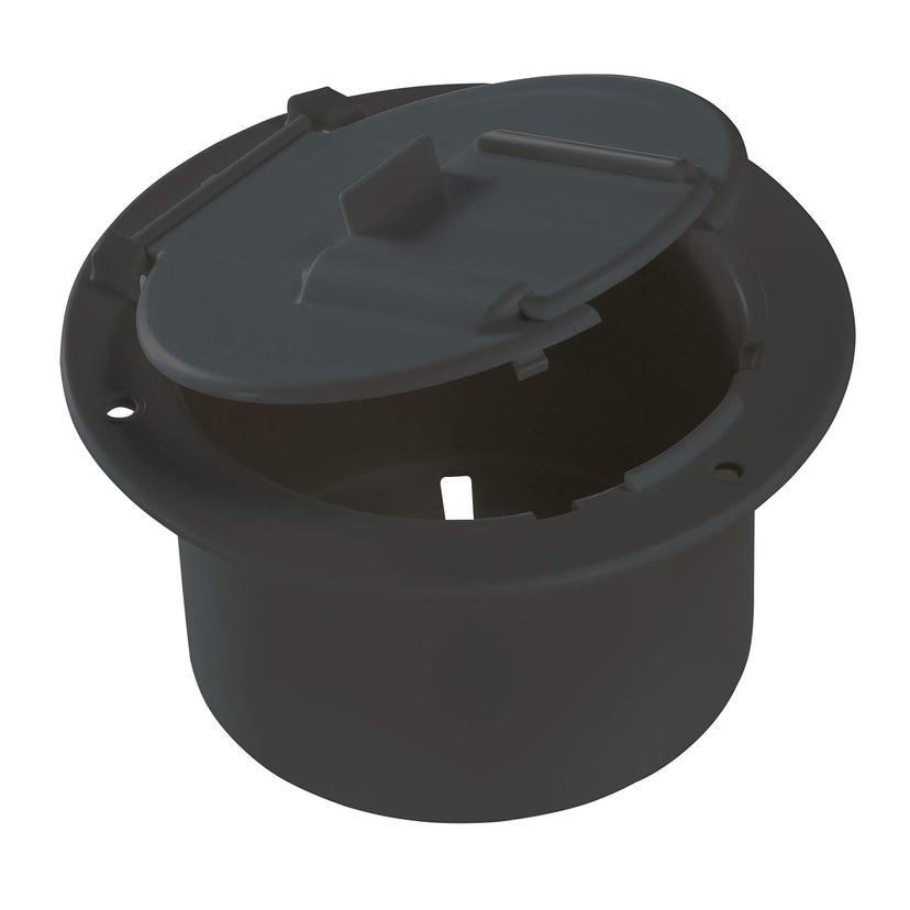 RV DESIGNER B133 Round Electrical Cable Hatch, Low Profile, 4.6 inch Diameter, Black