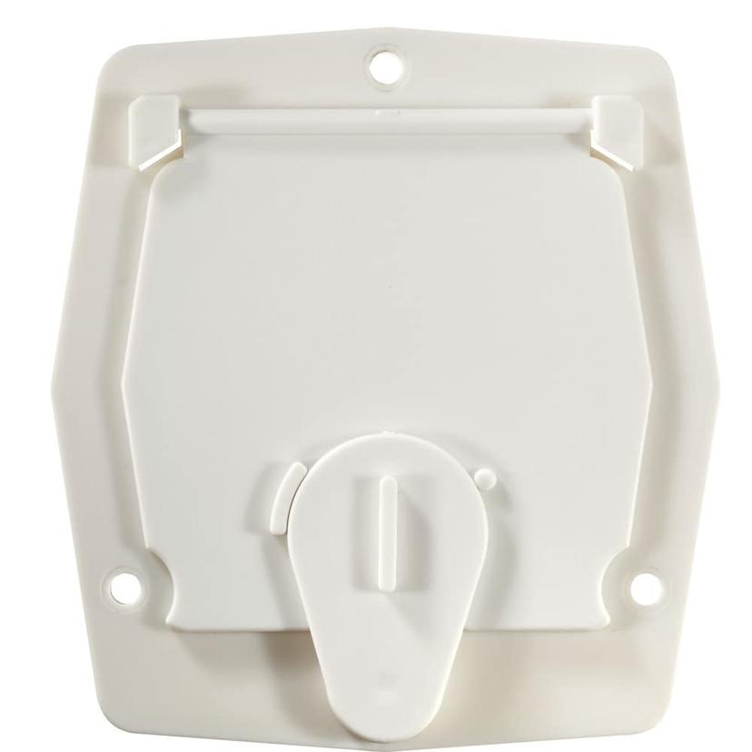 RV DESIGNER B140 Round Electrical Cable Hatch, Basic, Flat Sided, 4.2 inch Diameter, Polar White