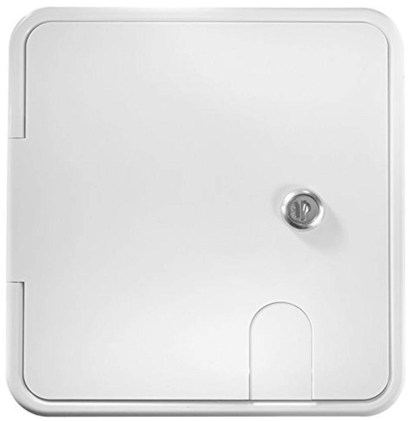 RV DESIGNER B152 Locking Electrical Cable Hatch, 8.5 inch x 8 inch x 1.5 inch, Polar White