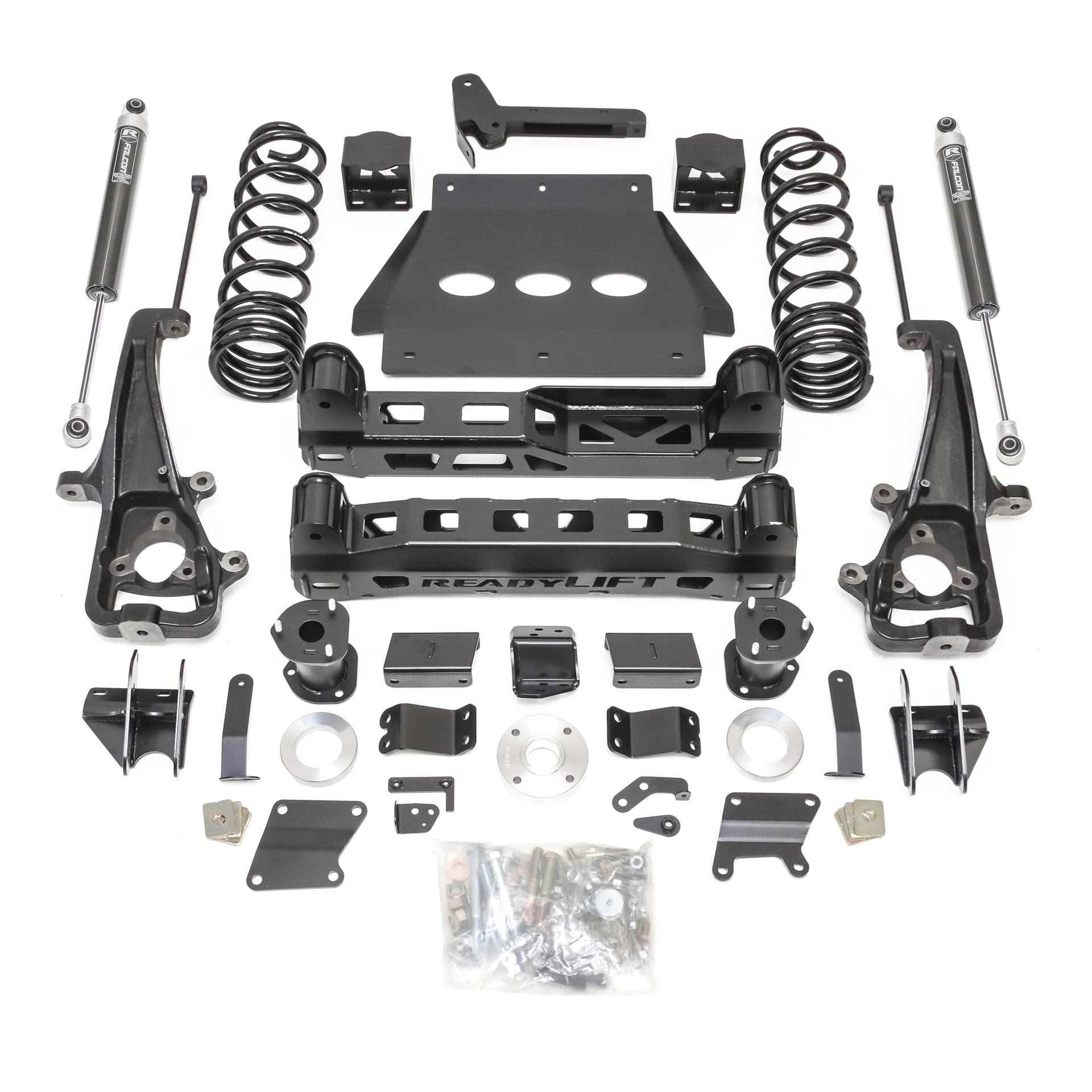 READYLIFT 44-19601 Big Lift Kit w/Shocks; 6 in. Lift; w/Falcon 1.1 Monotube Shock; w/o Factory Air - High quality product image showing READYLIFT 44-19601 Big Lift Kit w/Shocks; 6 in. Lift; w/Falcon 1.1 Monotube Shock; w/o Factory Air details and features