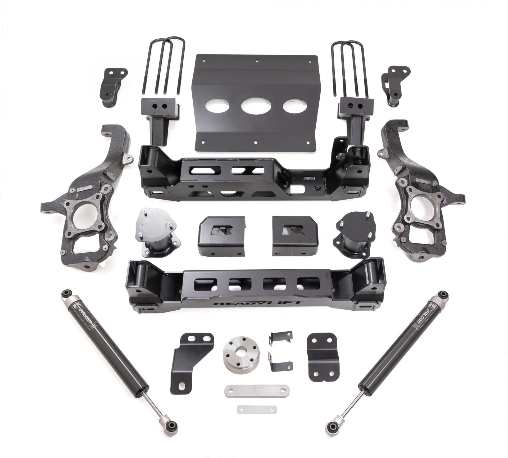 READYLIFT 44-21620 Lift Kit Suspension; 6 Inch Front Lift; 6 Inch Rear Lift; With Rear Shock Falcon Absorbers In Kit; Black Components - High quality product image showing READYLIFT 44-21620 Lift Kit Suspension; 6 Inch Front Lift; 6 Inch Rear Lift; With Rear Shock Falcon Absorbers In Kit; Black Components details and features