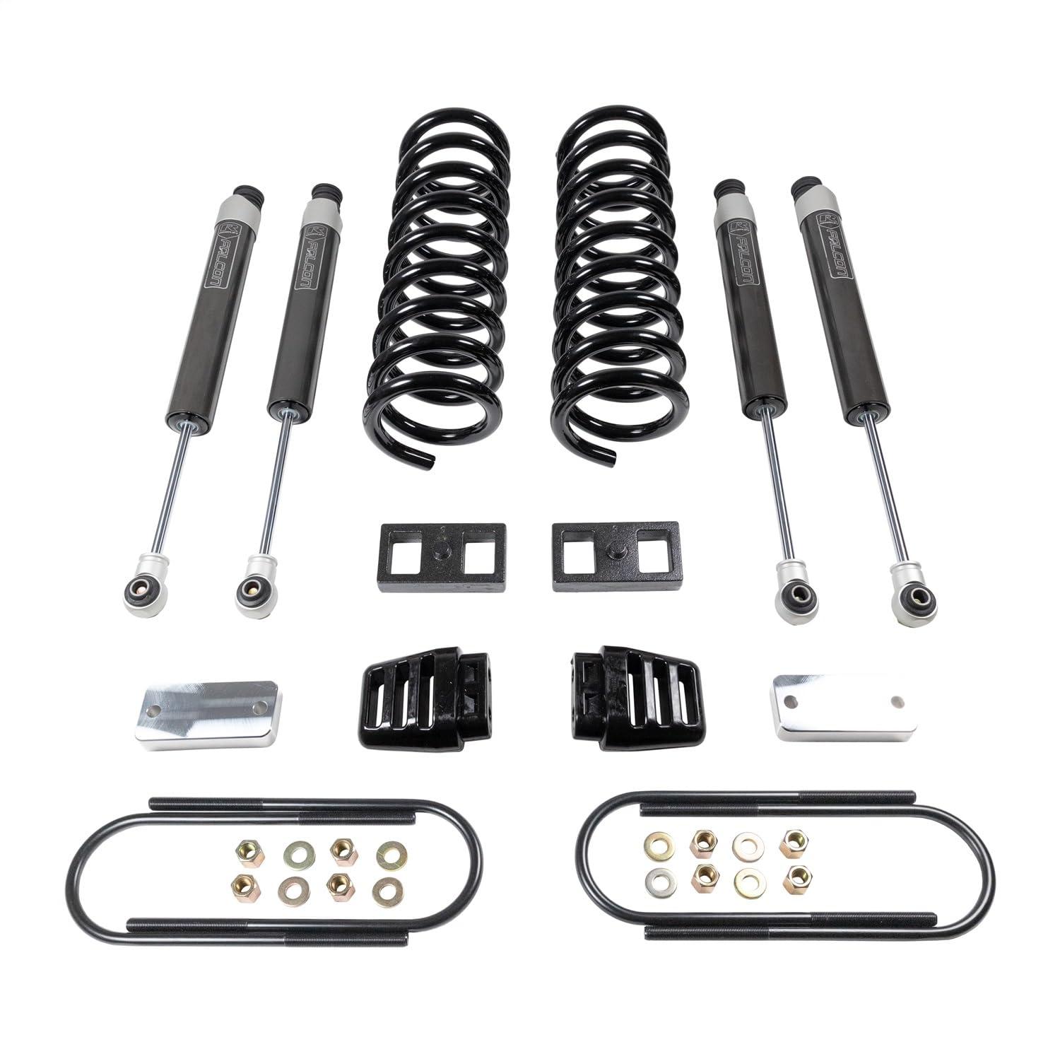 READYLIFT 49-19330 Coil Spring Lift Kit; 3 in. Lift; w/Front Coils And Rear Blocks/Radius Arm Drop Brackets And Falcon Shocks - High quality product image showing READYLIFT 49-19330 Coil Spring Lift Kit; 3 in. Lift; w/Front Coils And Rear Blocks/Radius Arm Drop Brackets And Falcon Shocks details and features