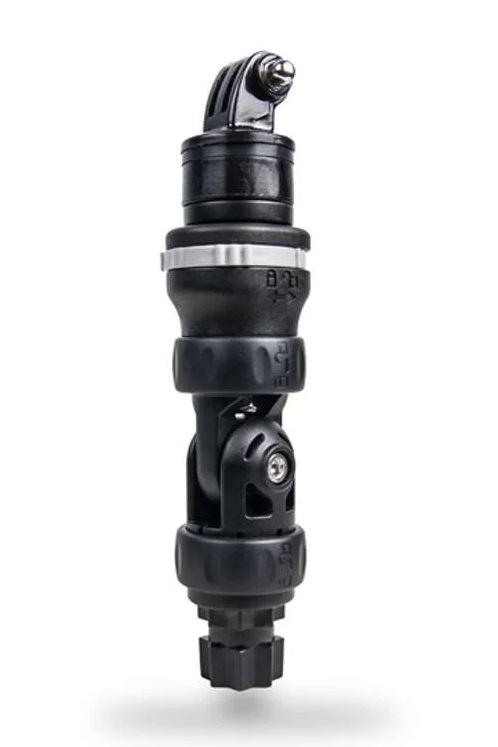 RAILBLAZA 02-4130-11P CAMERA MOUNT KIT PRO R-LOCK, Mounts Camera Featuring 1/4-20 Thread Insert; 6.8 Inch Length x 1.4 Inch Diameter; 5 Adjustable Joints; Black; UV Stabilized Fiberglass Reinforced Plastic; With GoPro Tripod Adaptor - The Twister Group Tools product