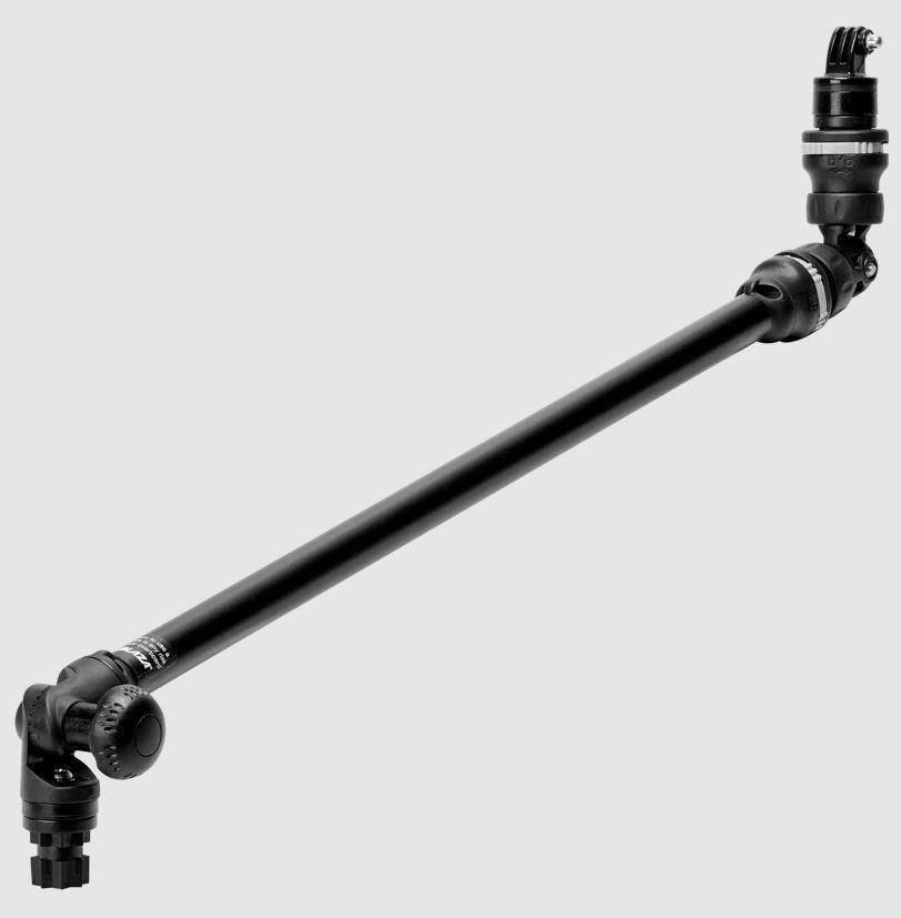 RAILBLAZA 02-4132-11 CAMERABOOM 600, Mounts Camera Featuring 1/4-20 Thread Insert; 30 Inch Length; Up To 25 Inch Extension; 4 Adjustable Joints; Black; UV Stabilized Fiberglass Reinforced Plastic; With GoPro Tripod Adaptor