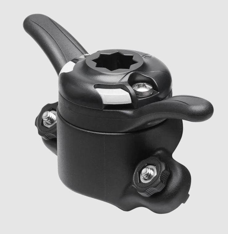 RAILBLAZA 03-4146-11 TRACLOADER 45 CLEATPORT, Mounts Rod Holder/ Cup Holder/ Fish Finders/ Navigation Light/ Smartphone Cradle/ Action Camera; Gunnel Track Mount; Black; UV Stabilized Fiberglass Reinforced Plastic; 6.3 Inch Width x 2.9 Inch Height