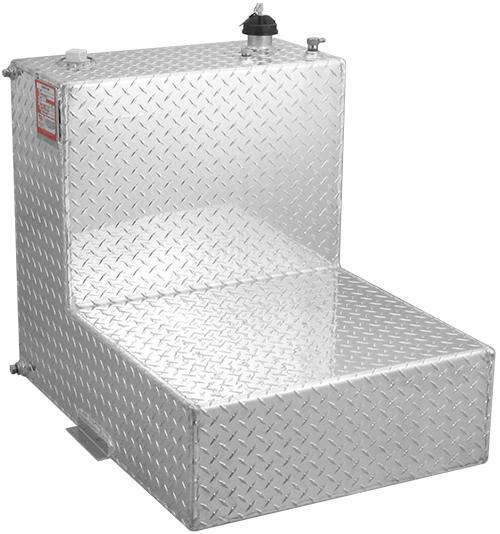 RDS 70531 Liquid Transfer Tank; DOT Approved; Gasoline or Diesel; 48 Gallon Capacity; L-Shape; 32 Inch Length x 24 Inch Width x 26 Inch Height; Diamond Tread; Aluminum; With 2 Inch Female Pipe Thread Coupling/ 3/8 Inch FTP Drain Plug - High quality product image showing RDS 70531 Liquid Transfer Tank; DOT Approved; Gasoline or Diesel; 48 Gallon Capacity; L-Shape; 32 Inch Length x 24 Inch Width x 26 Inch Height; Diamond Tread; Aluminum; With 2 Inch Female Pipe Thread Coupling/ 3/8 Inch FTP Drain Plug details and features