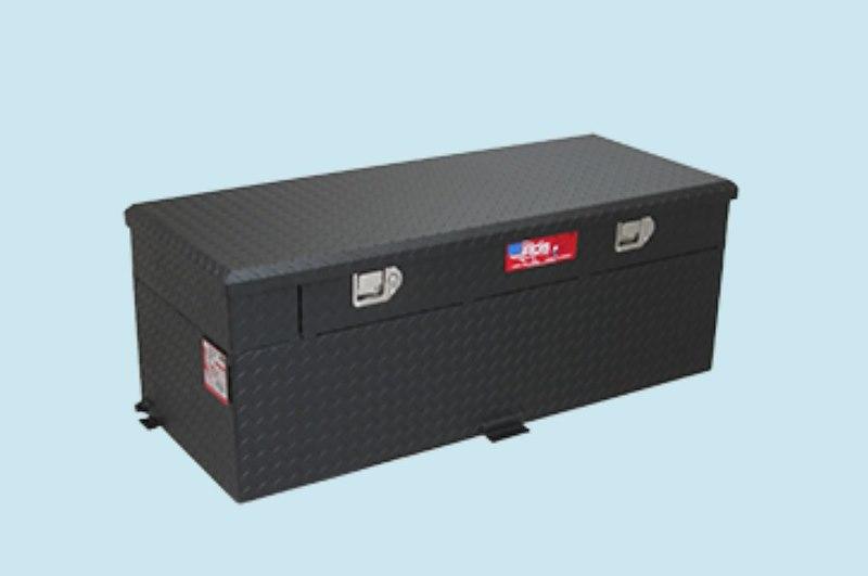 RDS 72746PC Auxiliary Fuel Tank; DOT Approved; Diesel; 51 Gallon Capacity; Rectangle; 50 Inch Length x 20 Inch Width x 19 Inch Height; Powder Coated Diamond Tread; Black; Aluminum - High quality product image showing RDS 72746PC Auxiliary Fuel Tank; DOT Approved; Diesel; 51 Gallon Capacity; Rectangle; 50 Inch Length x 20 Inch Width x 19 Inch Height; Powder Coated Diamond Tread; Black; Aluminum details and features